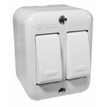 INTERRUPTOR DOBLE 9/15 - S/P - BLANCO - MEC