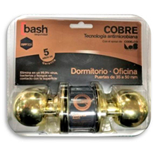 CERRADURA DORMITORIO OFICINA BRONCE PULIDO - BASH