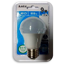 AMPOLLETA LED A55  9W E-27  6500K - ANTE