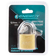 CANDADO BRONCE 25 MM  ENERGY