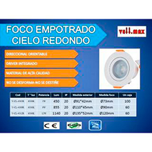 LAMPARA TECHO 5W AJUSTABLE - VELLMAX