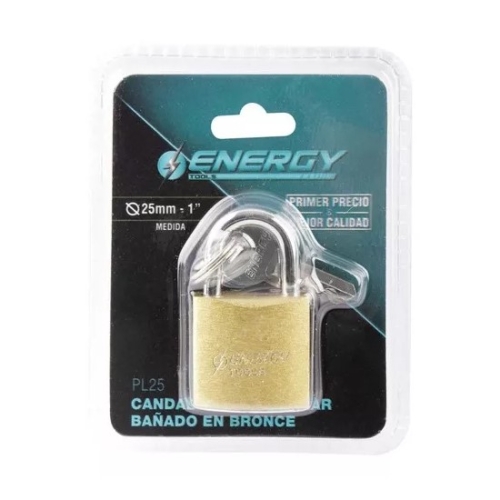 CANDADO BRONCE 25 MM  ENERGY