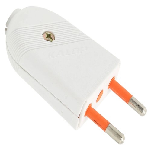 ENCHUFE MACHO 2P 10A 250V - BLANCO - KALOP