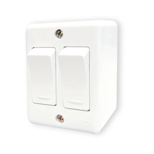 INTERRUPTOR DOBLE 9/15 - S/P - BLANCO - MEC