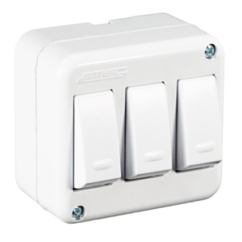 INTERRUPTOR TRIPLE 9/32 S/P - BLANCO MEC